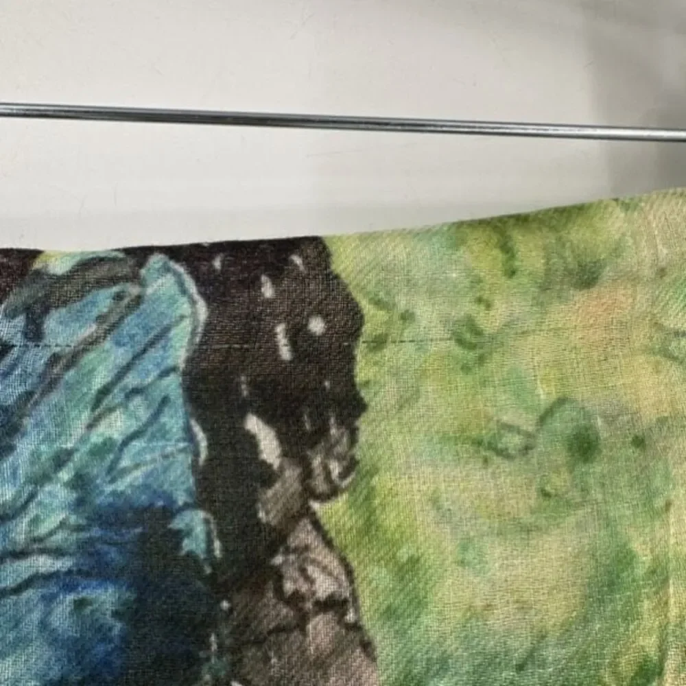 Vintage Y2K Women's Butterfly Floral Rectangular Wrap Scarf Multicolor One Size‎